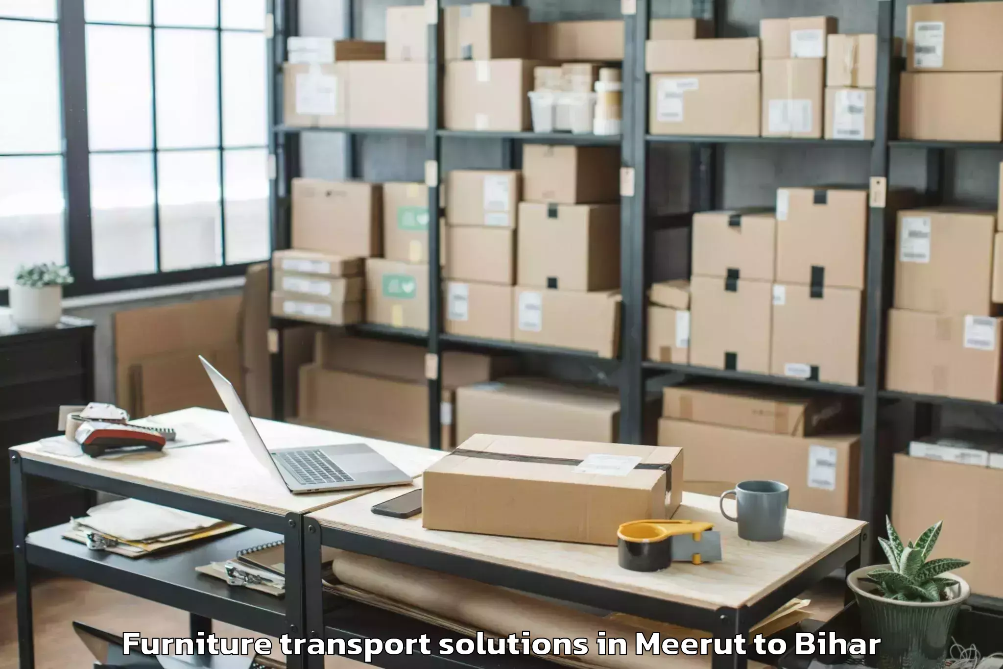 Trusted Meerut to Ghailar Furniture Transport Solutions